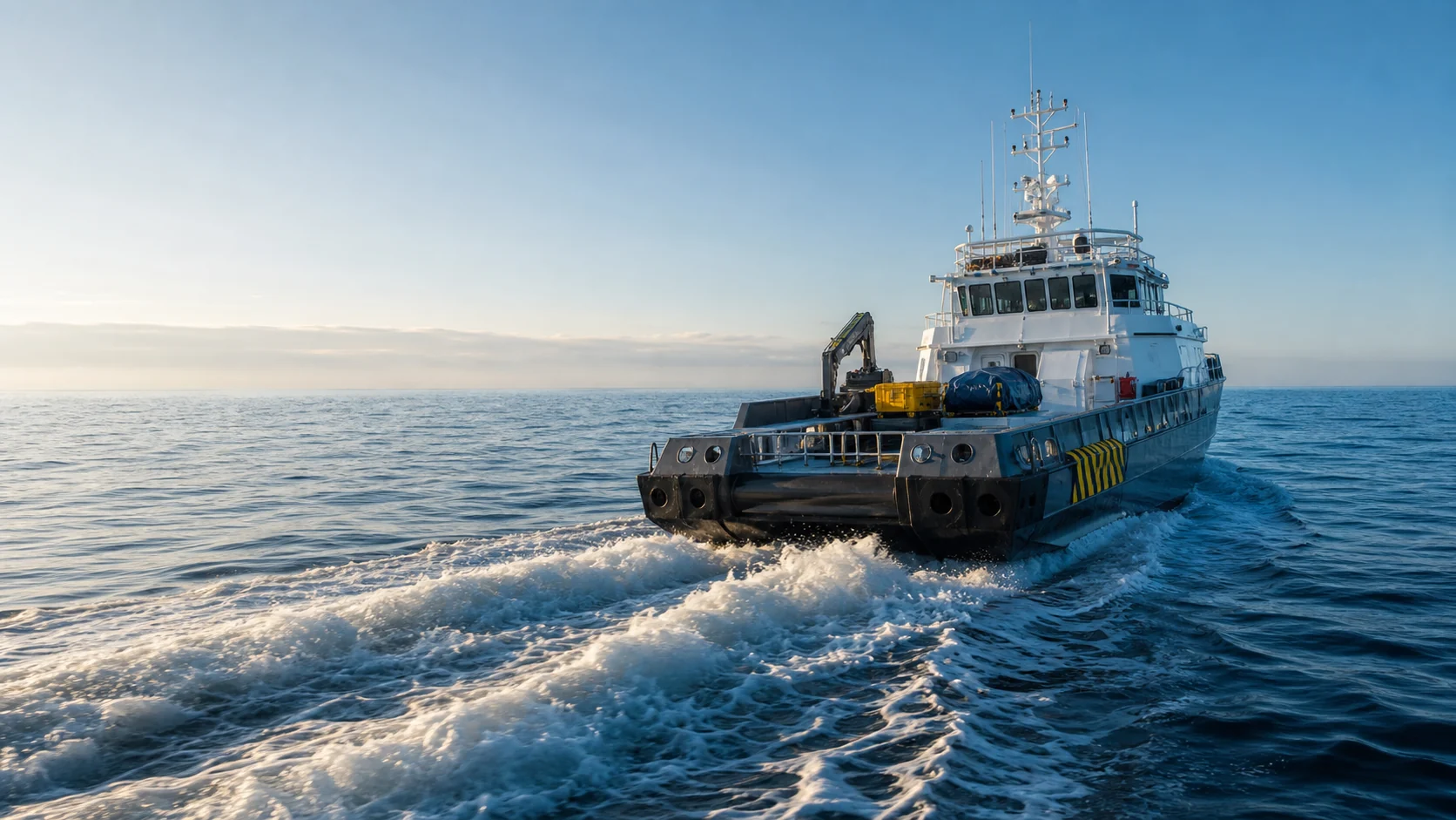 Embarcação em operação marítima